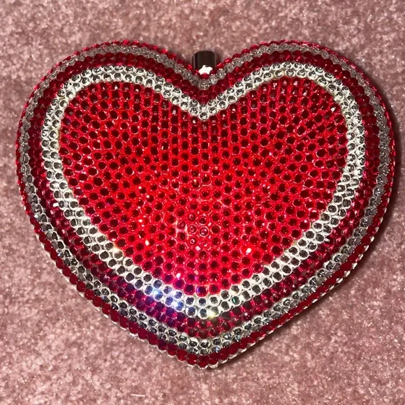 Crystal heart purse with long shoulder chain - Picture 1 of 11
